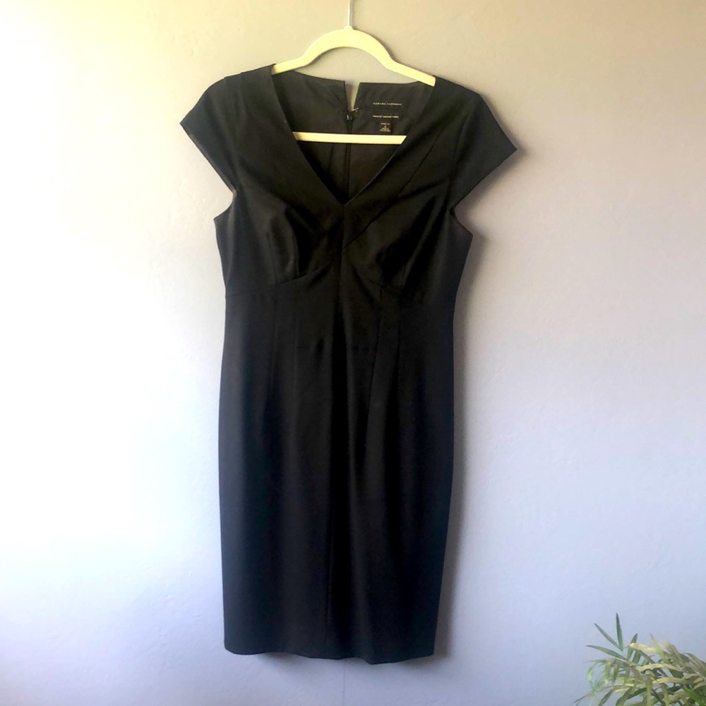 Banana republic black, form fitted black dress.